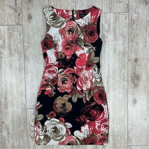 CONNECTED APPAREL 10 Floral Sleeveless Dress - Red, Black, White